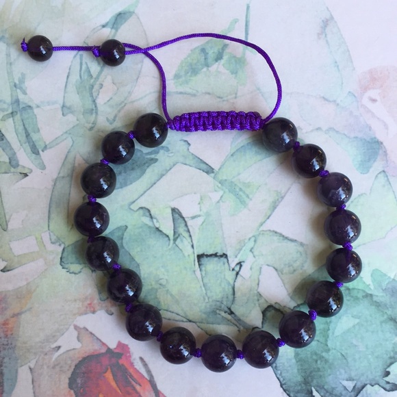 New! Amethyst Bead Bracelet - Picture 3 of 6